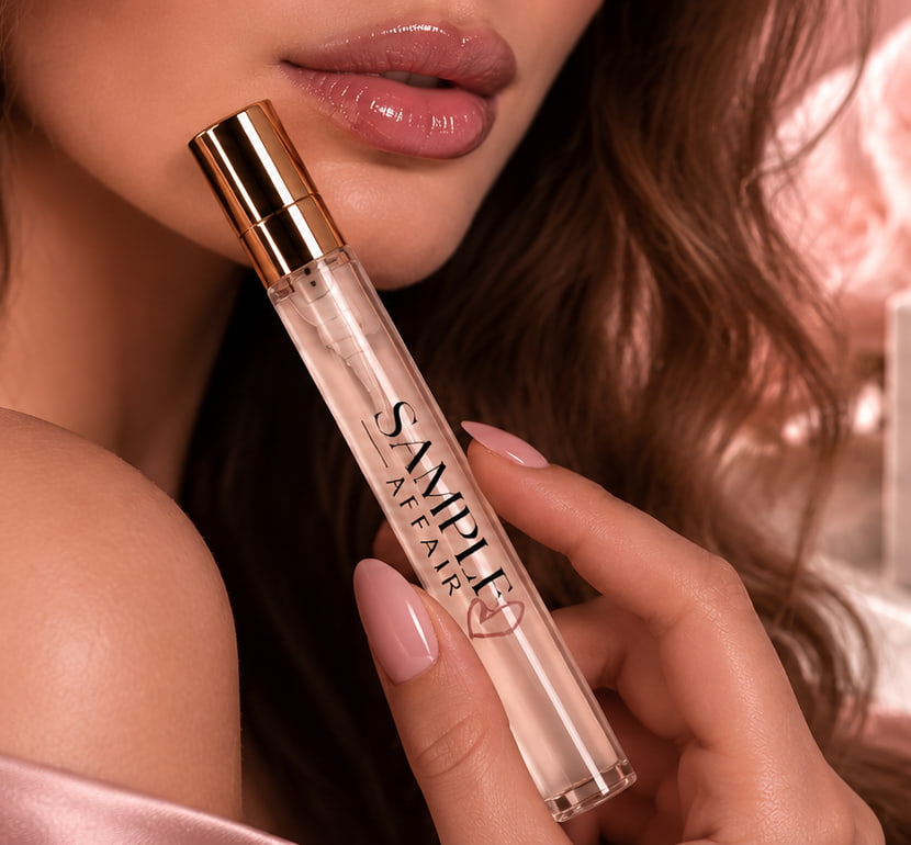 Décant Sample Affair de 10 ml tenu à la main